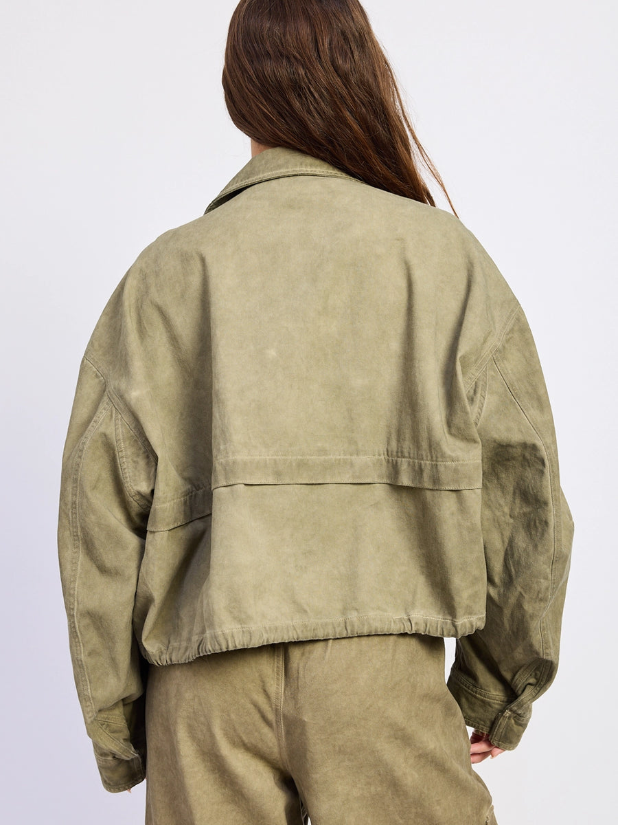 OIL WASH UTILITY JACKET - WASHED KHAKI