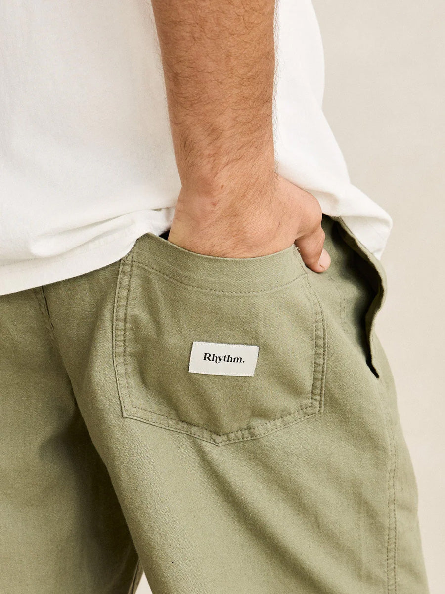 RHYTHM CLASSIC LINEN JAM SHORT - OLIVE SHORTS RHYTHM