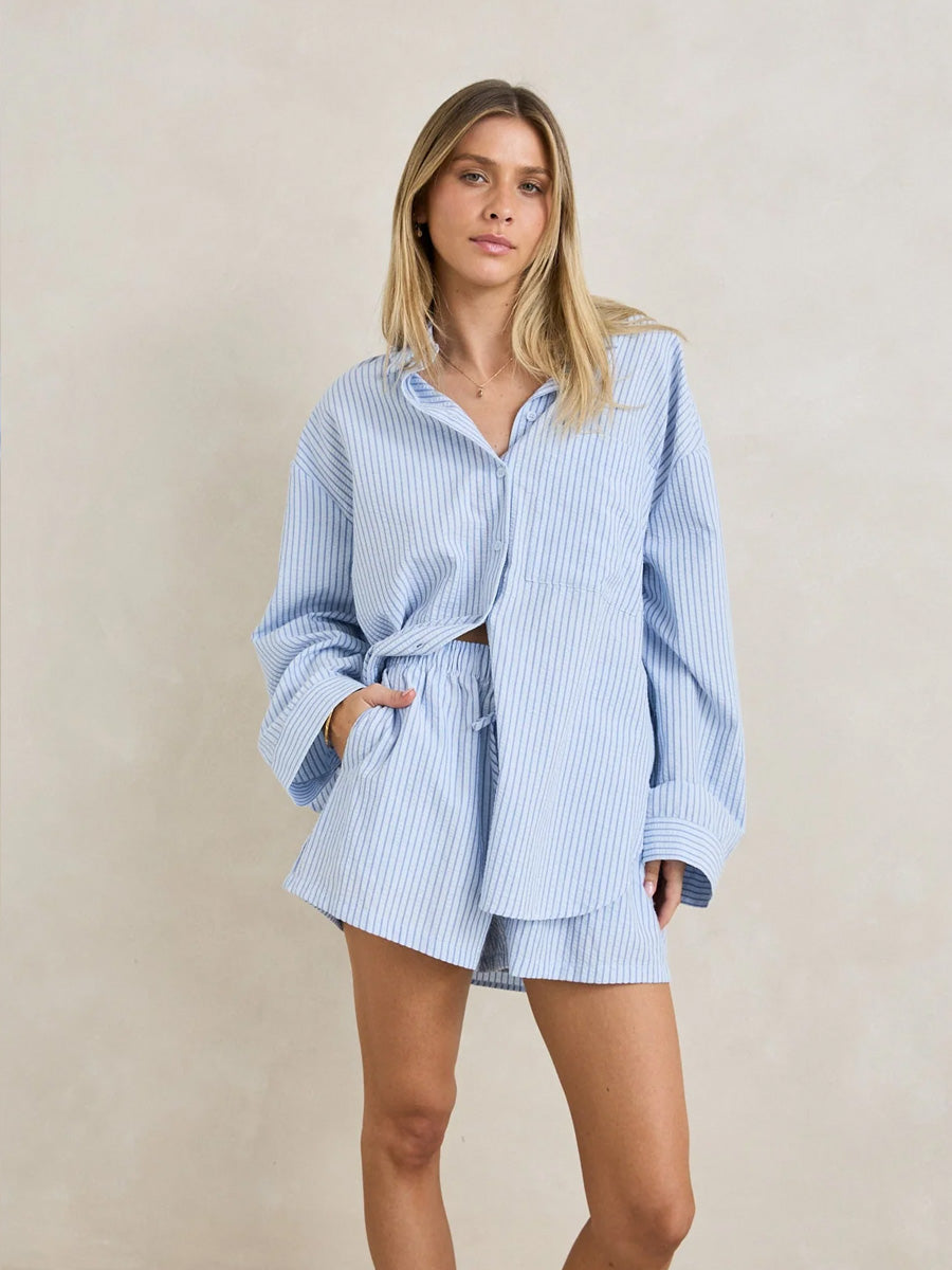 RHYTHM OVERSWIM STRIPE SHORT - BLUE SHORTS RHYTHM