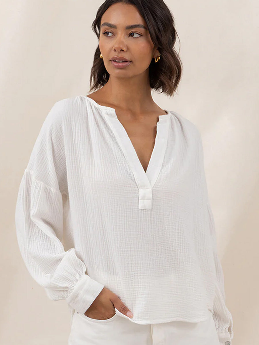 CHARLI PEACH COTTON SHIRT - WHITE SHIRTS CHARLI