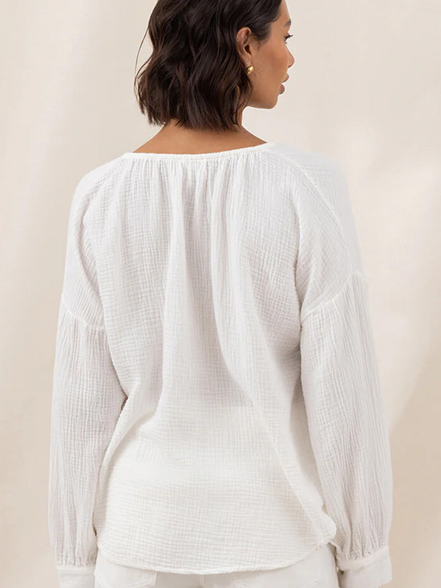 CHARLI PEACH COTTON SHIRT - WHITE SHIRTS CHARLI