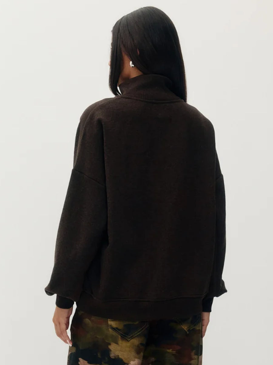 KUWALLA PEAKFORM FUNNEL SWEATSHIRT - TOASTED COCOA