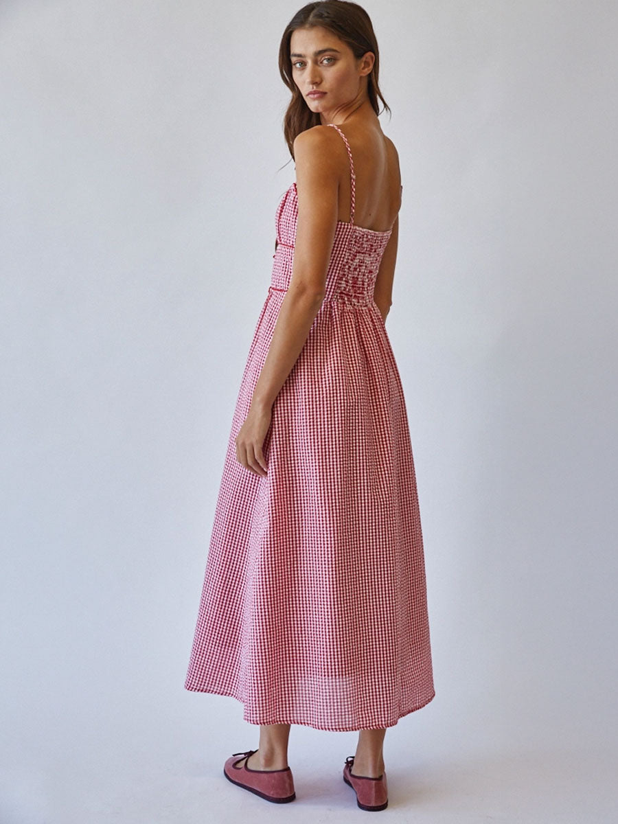 SWEET ESCAPE PICNIC BOW DRESS - RED DRESSES -