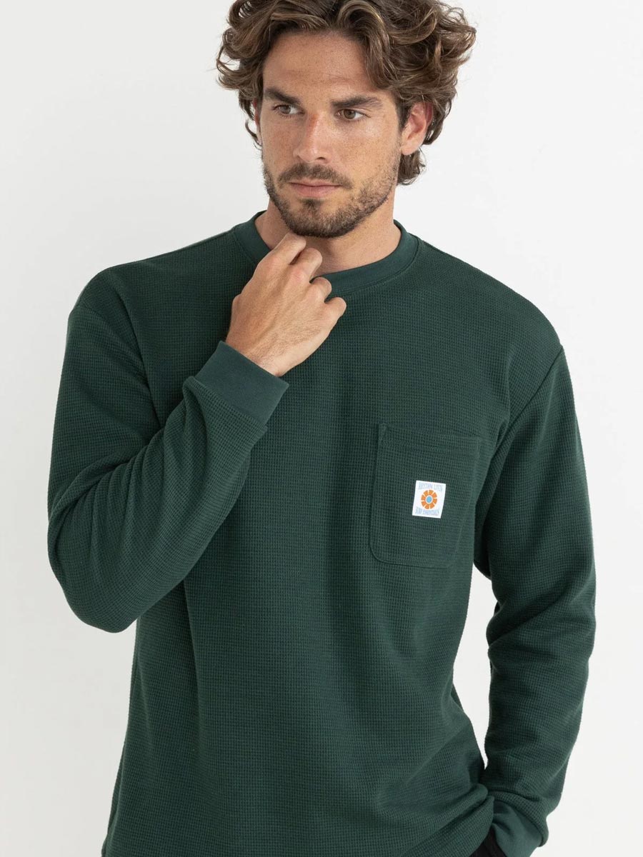 RHYTHM VINTAGE POCKET LONG-SLEEVE WAFFLE - PINE Shirts & Tops -