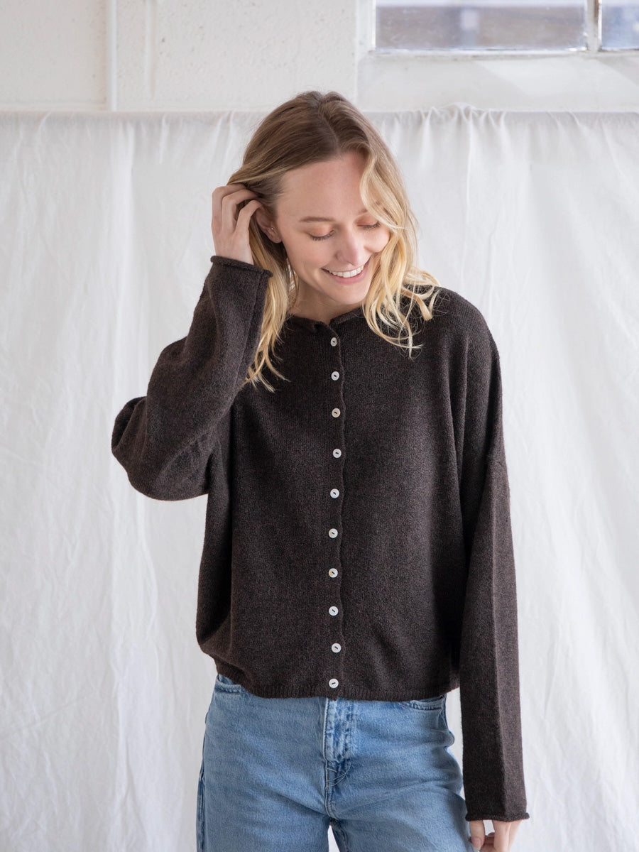 PIPER CARDIGAN - CHOCOLATE SWEATER -