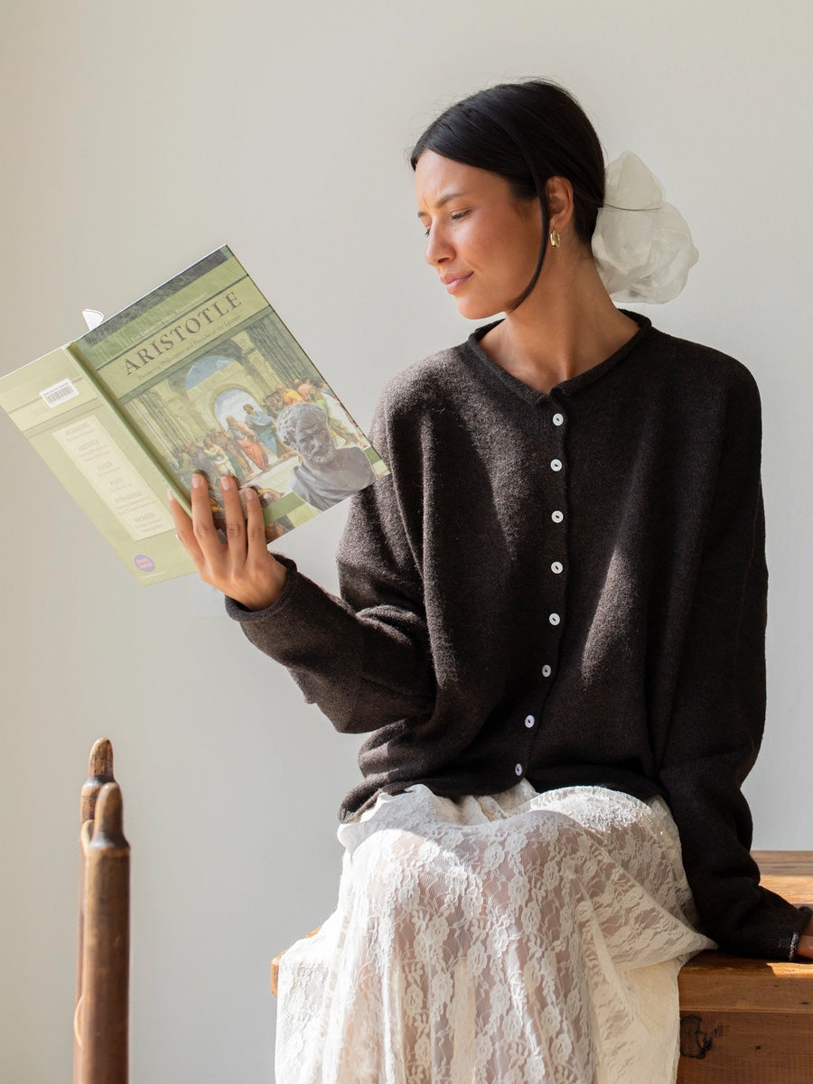 PIPER CARDIGAN - CHOCOLATE SWEATER -