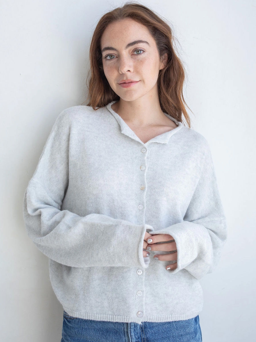 PIPER CARDIGAN - LIGHT GREY SWEATER -