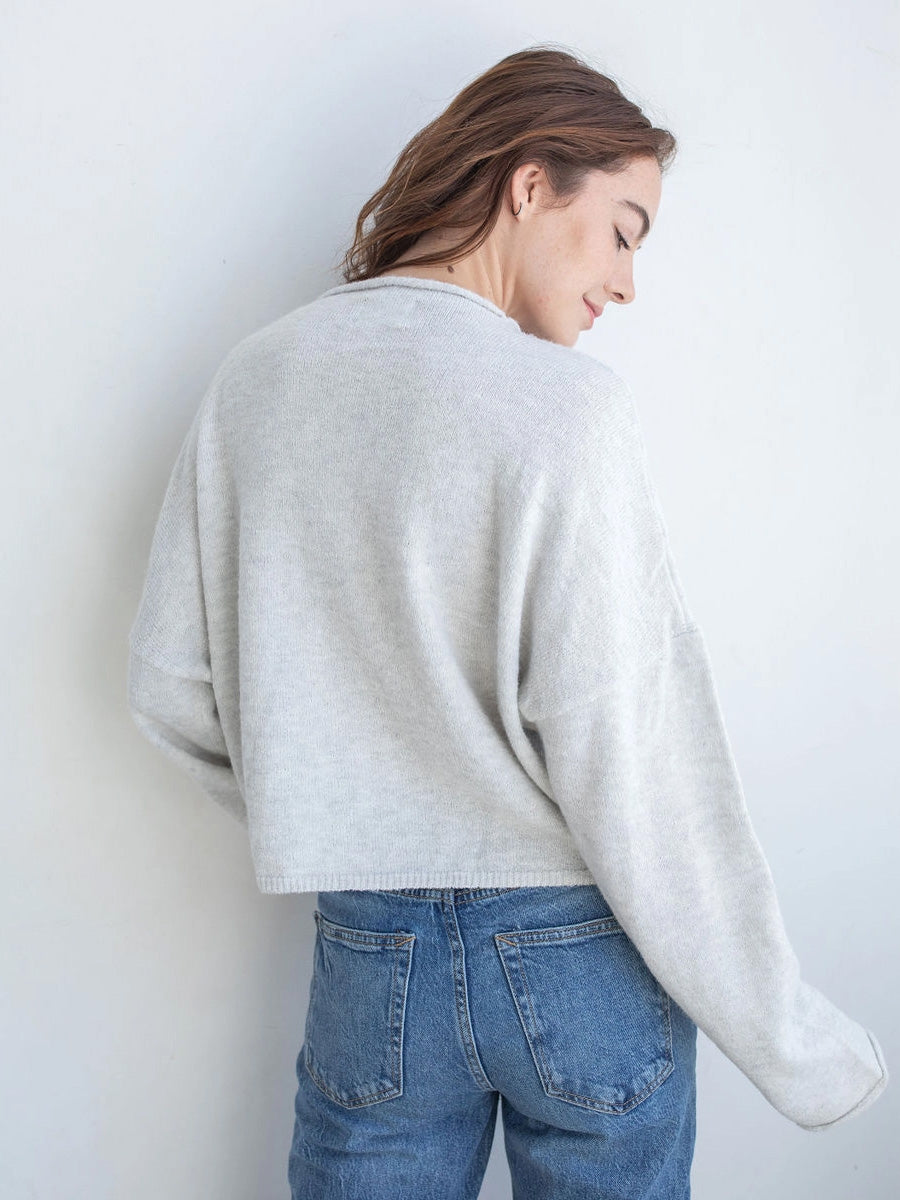 PIPER CARDIGAN - LIGHT GREY SWEATER -