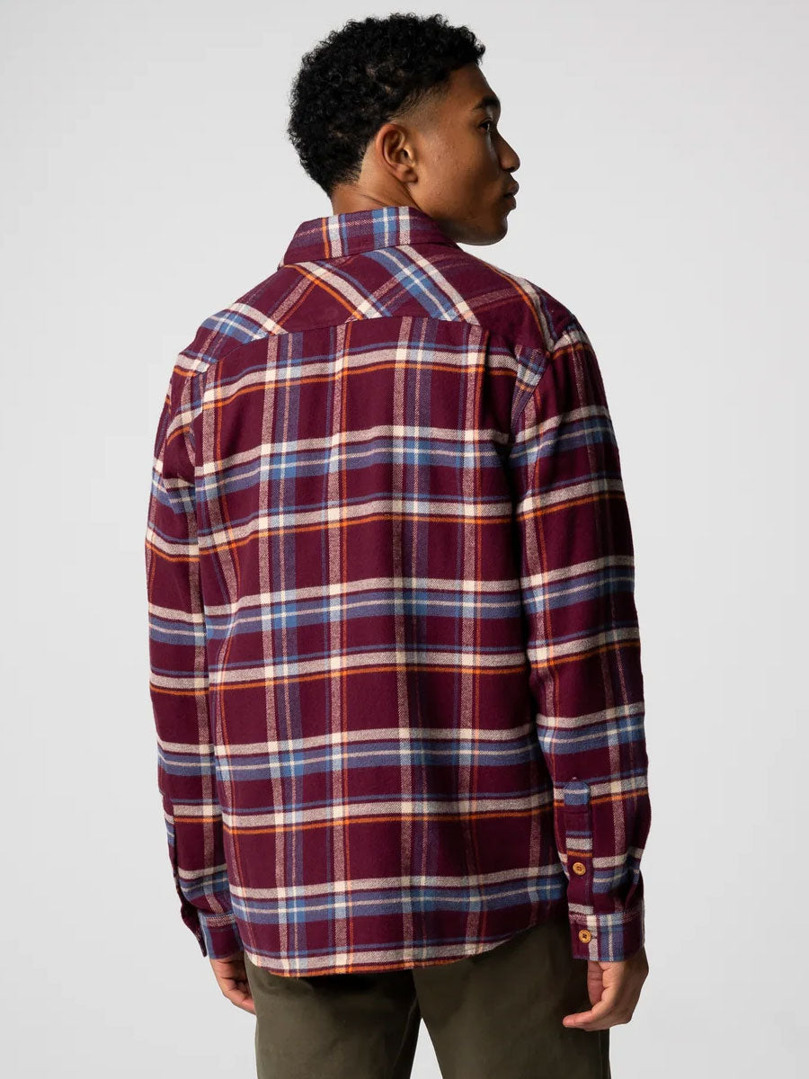 FINISTERRE BEARDSMORE SHIRT - PLUM CHECK SHIRT -