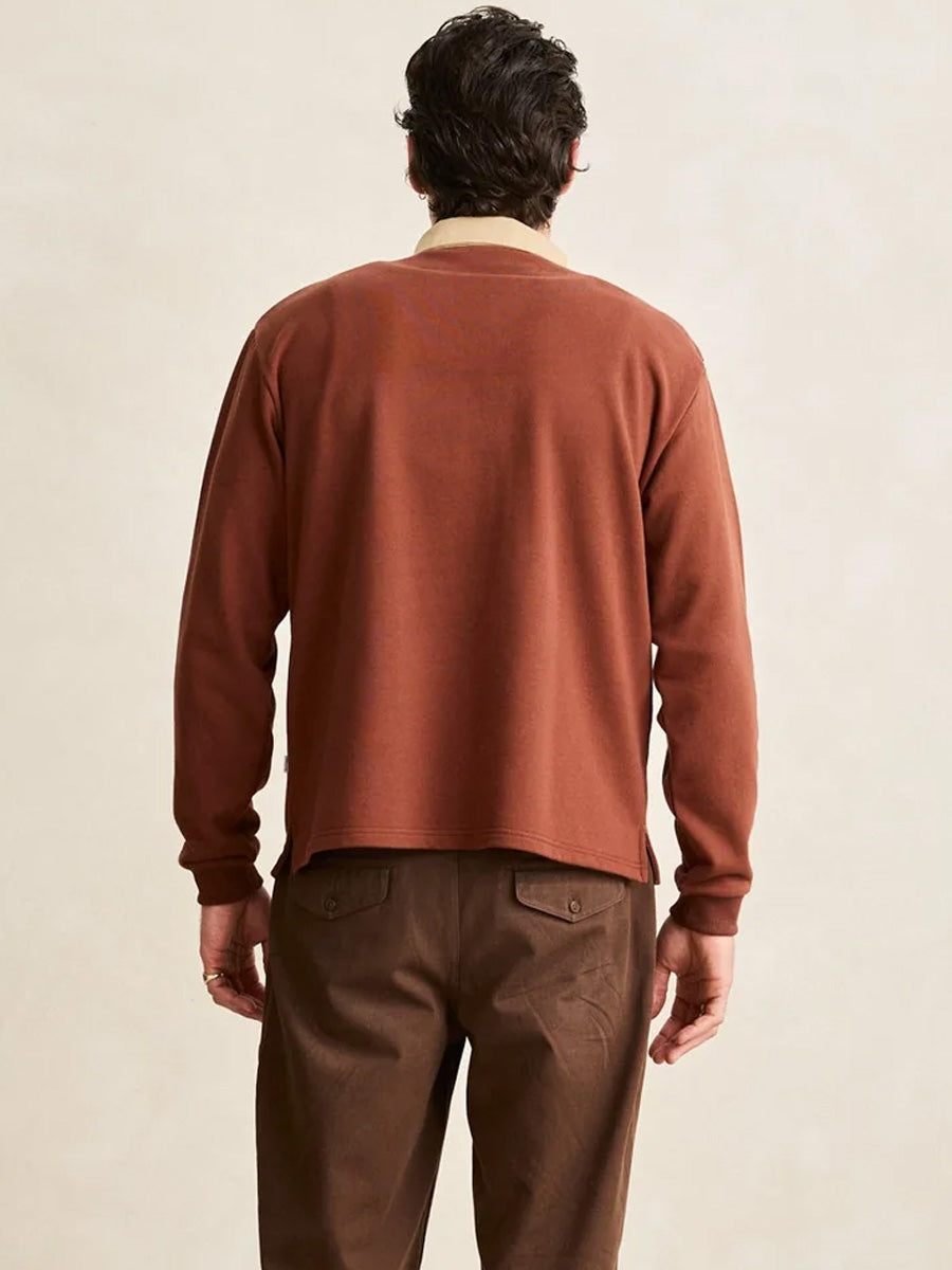 RHYTHM HERITAGE BLOOM RUGBY POLO - BARK