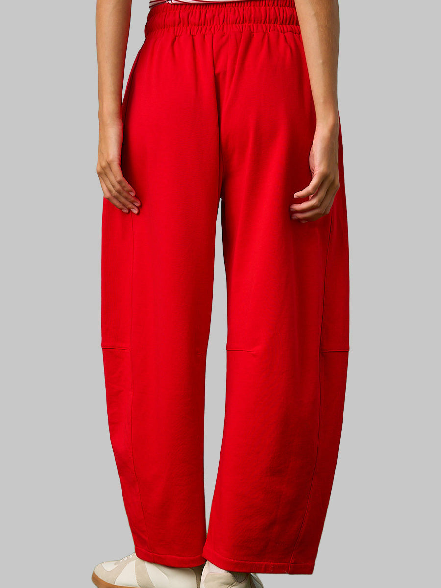 COTTON FRENCH TERRY PULL-ON BARREL - RED