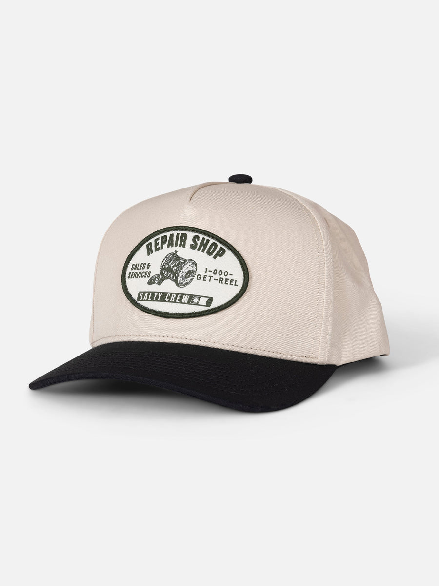 SALTY CREW REEL REPAIR SNAPBACK - OFF WHITE/BLACK