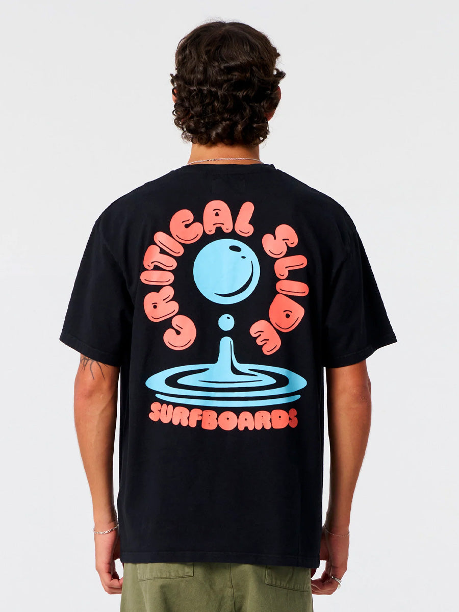 CRITICAL SLIDE RESIN DROP TEE - VINTAGE BLACK T-SHIRTS CRITICAL SLIDE