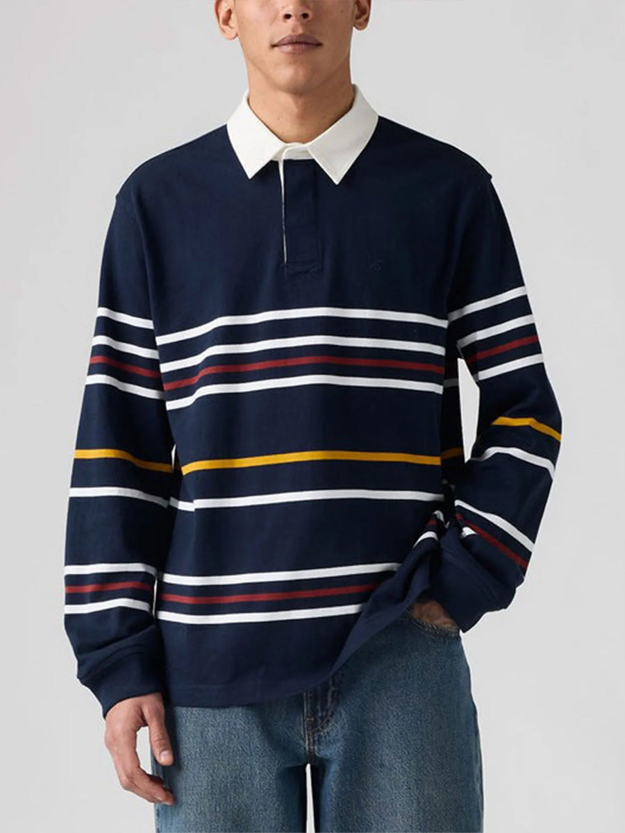 LEVIS UNION RUGBY THEO - STRIPE NAVY SHIRT -