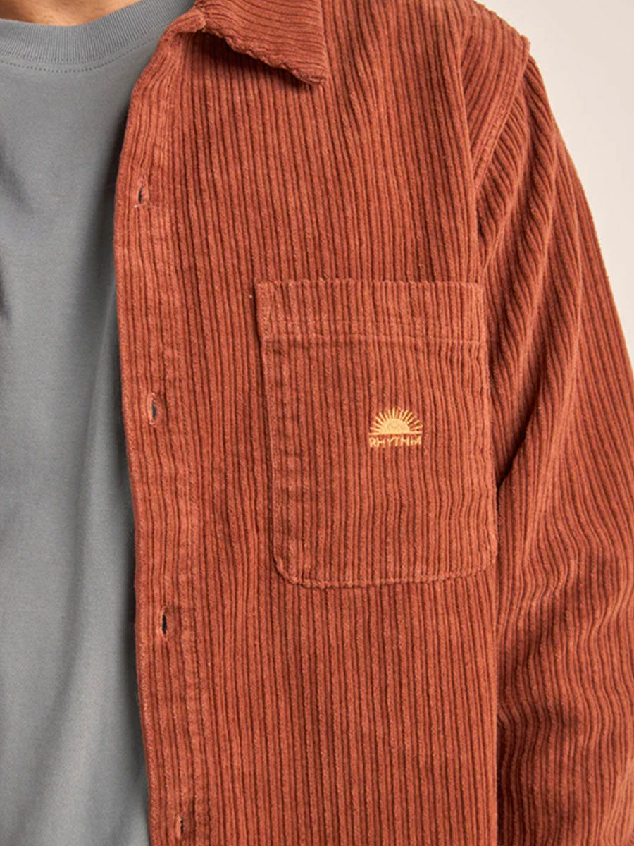 RHYTHM CORDUROY LONGSLEEVE SHIRT - RUST SHIRT -