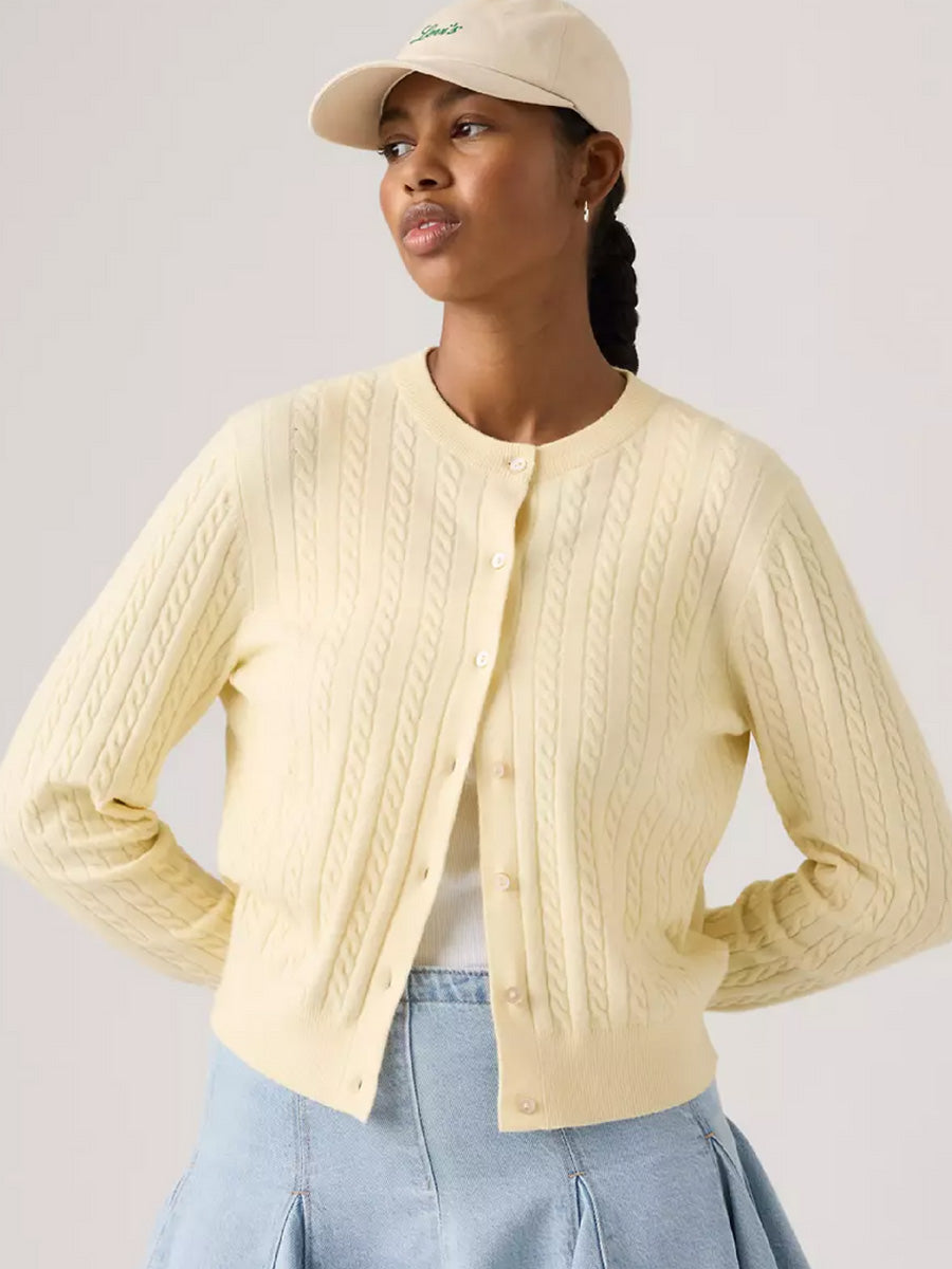 LEVI'S SUPER SOFT CREWNECK CARDI - RUTABAGA CABLE CARDIGAN -