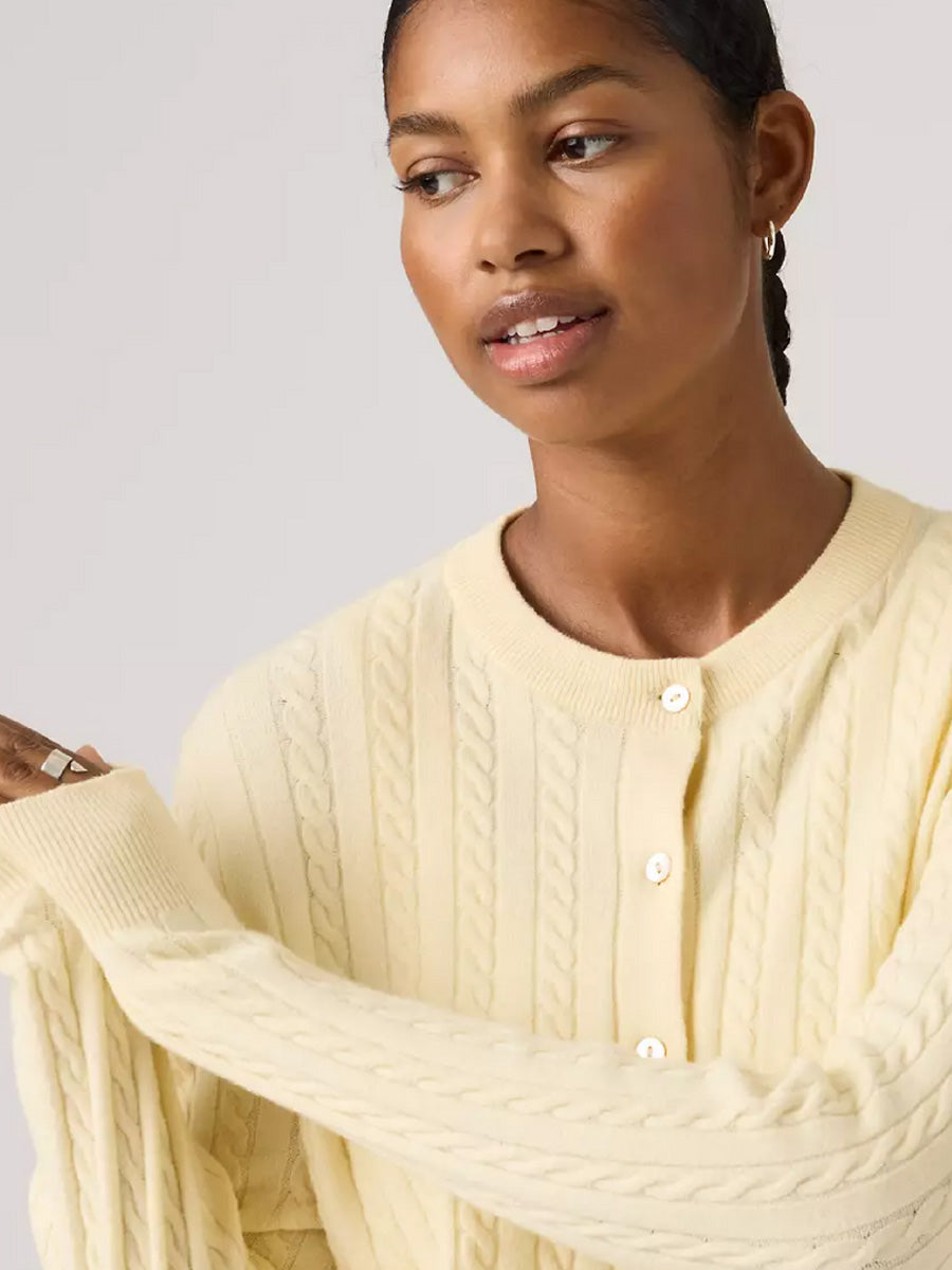 LEVI'S SUPER SOFT CREWNECK CARDI - RUTABAGA CABLE CARDIGAN -