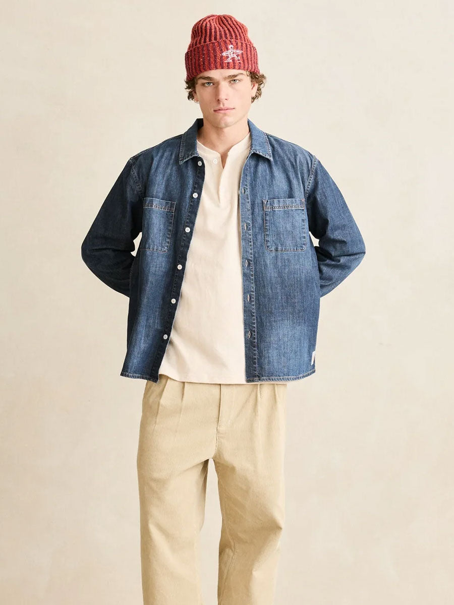 RHYTHM SERGE DENIM OVERSHIRT - WASHED INDIGO SHIRTS RHYTHM