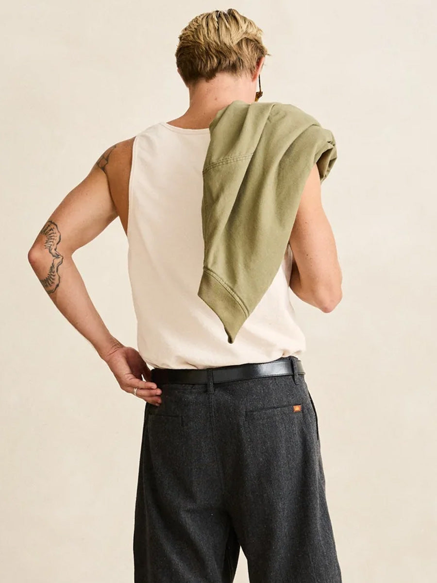 RHYTHM TEXTURED JERSEY SINGLET - NATURAL T-SHIRTS RHYTHM