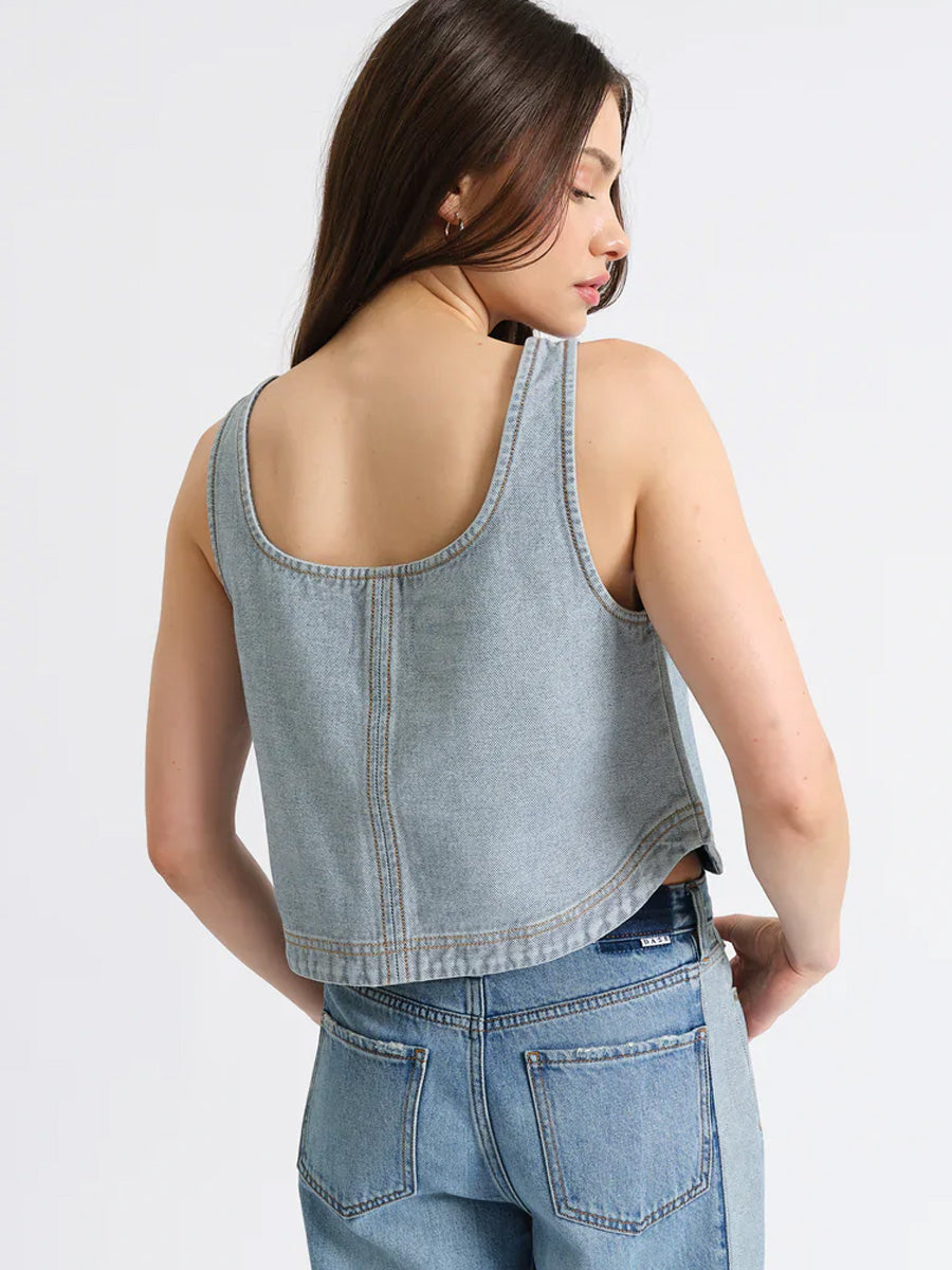 DAZE SOLANA SLEEVELESS TOP - COASTING TOP DAZE DENIM