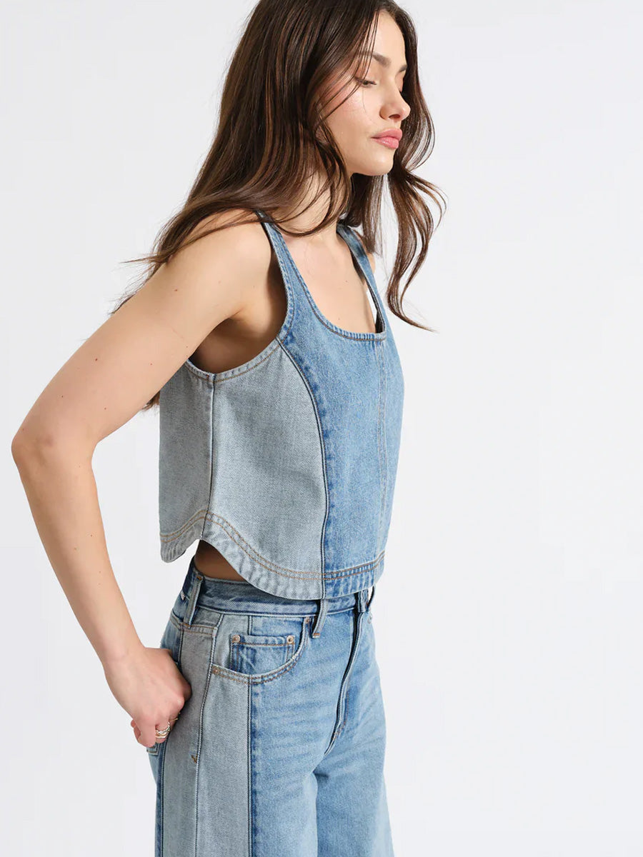 DAZE SOLANA SLEEVELESS TOP - COASTING TOP DAZE DENIM
