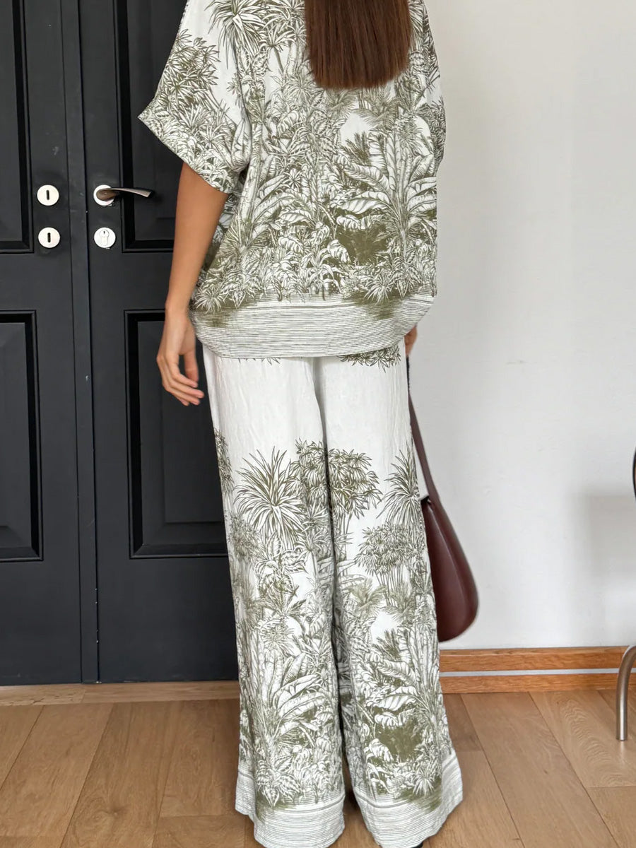 CHARLI STELLA BOTTOM - KHAKI PRINT PANTS CHARLI