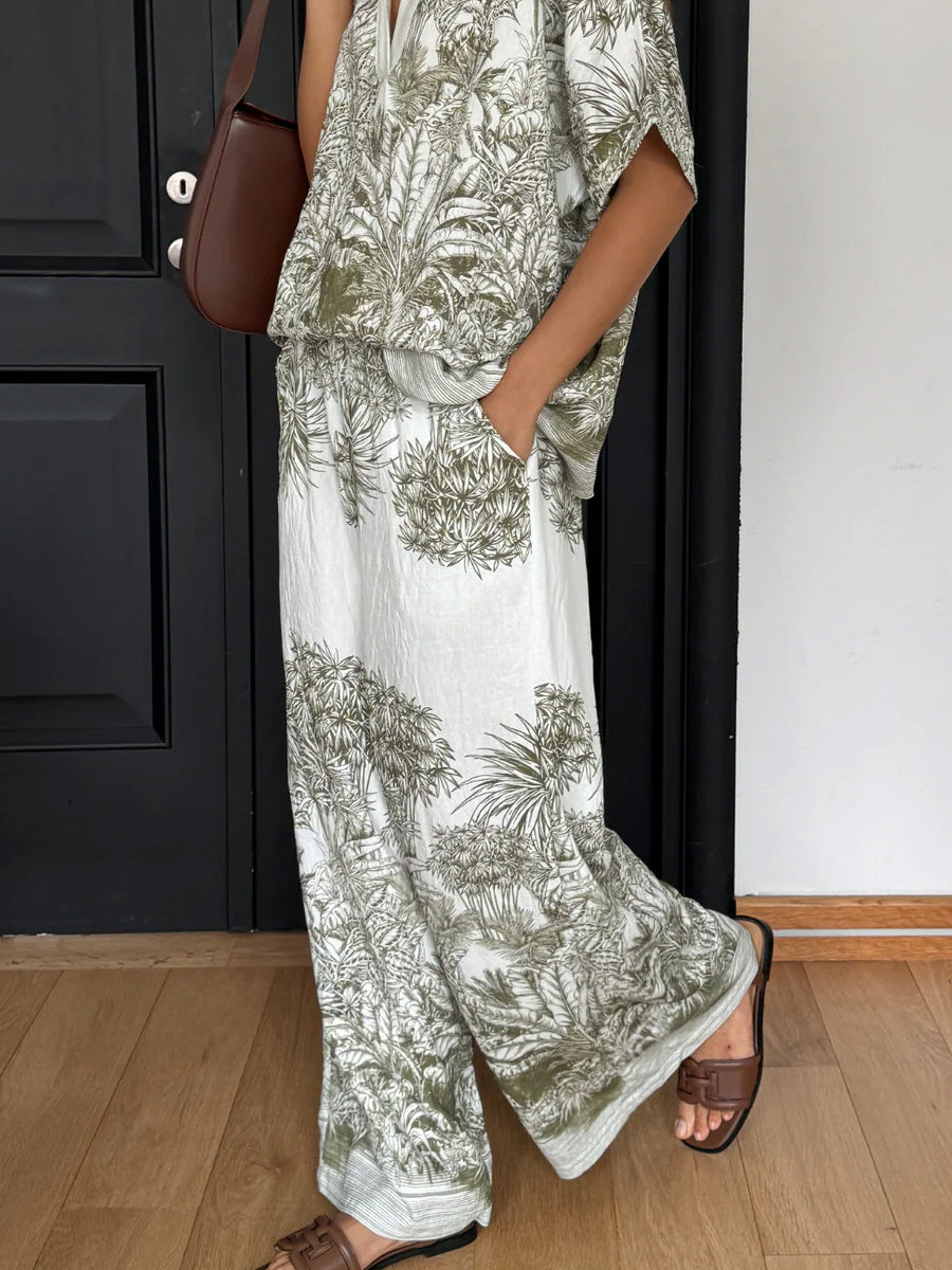 CHARLI STELLA BOTTOM - KHAKI PRINT PANTS CHARLI