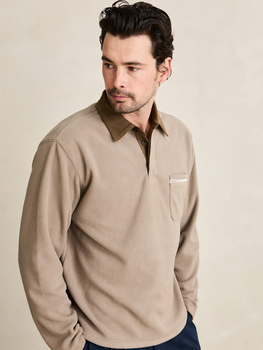 RHYTHM LADDER POLAR LONG-SLEEVE POLO - STONE