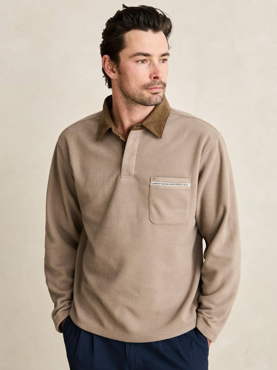 RHYTHM LADDER POLAR LONG-SLEEVE POLO - STONE