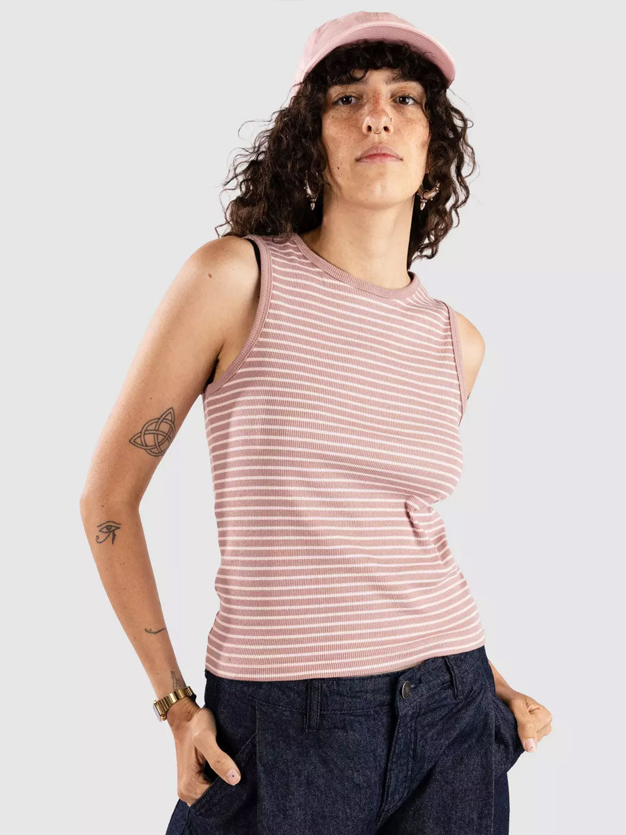 STRIPED TANK TOP - ROSE