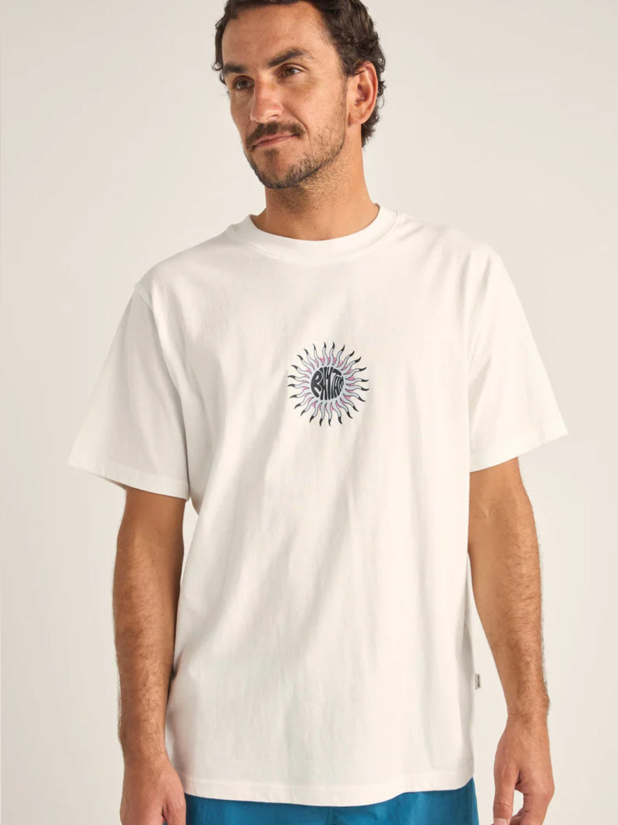 RHYTHM SUN BEAMS VINTAGE SHORT-SLEEVE T-SHIRT - VINTAGE WHITE SHIRT -