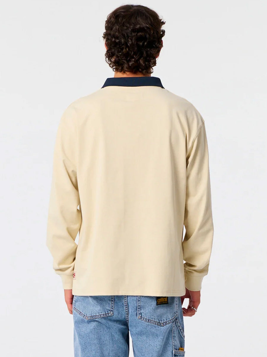 CRITICAL SLIDE SUN CURED 1/4 ZIP RUGBY - ECRU SHIRTS CRITICAL SLIDE