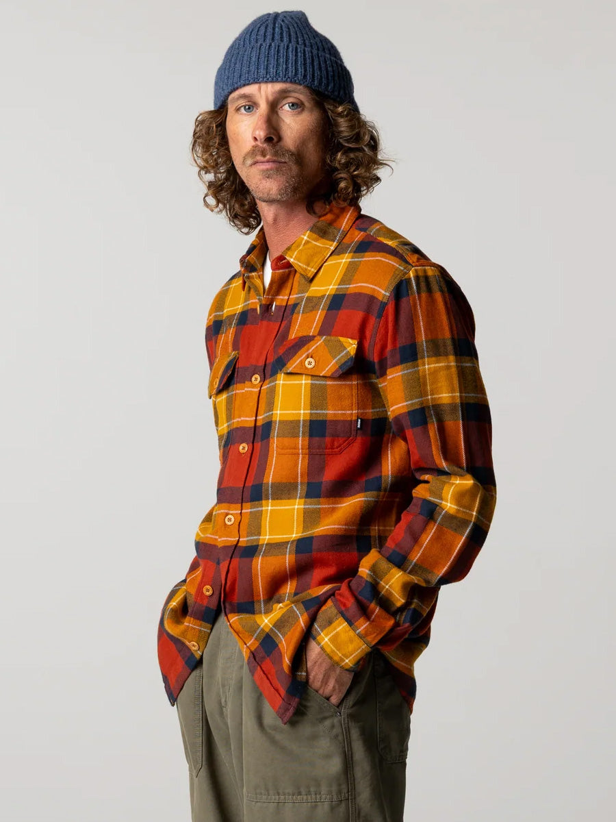 FINISTERRE BEARDSMORE SHIRT - TERRACOTTA CHECK SHIRT -