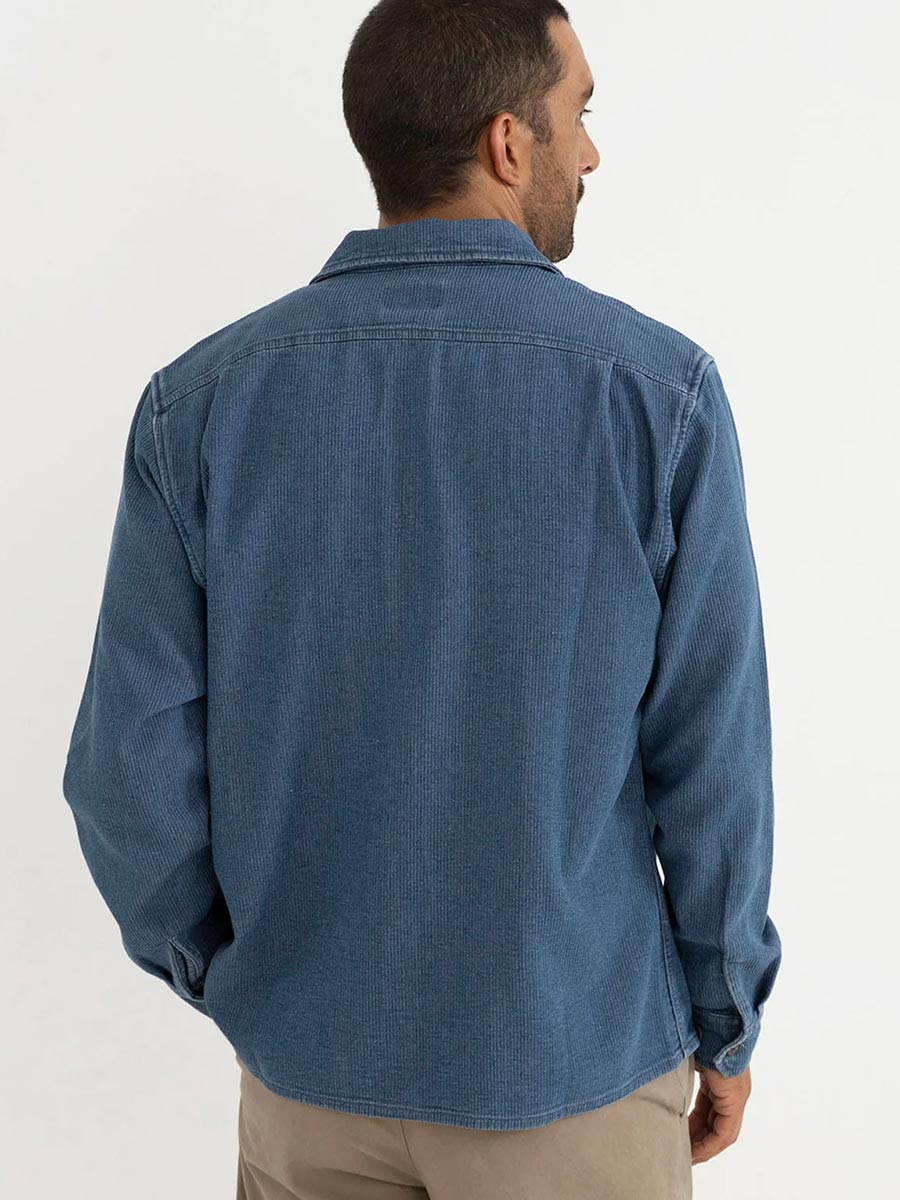 RHYTHM TEXTURED WALE LONG-SLEEVE SHIRT - INDIGO SHIRT -