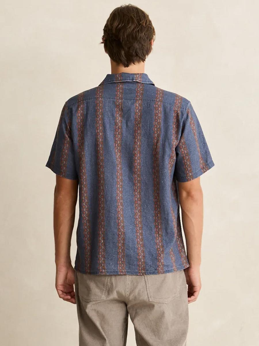 RHYTHM TREMOLO SHORT-SLEEVE SHIRT - BLUE SHIRTS RHYTHM