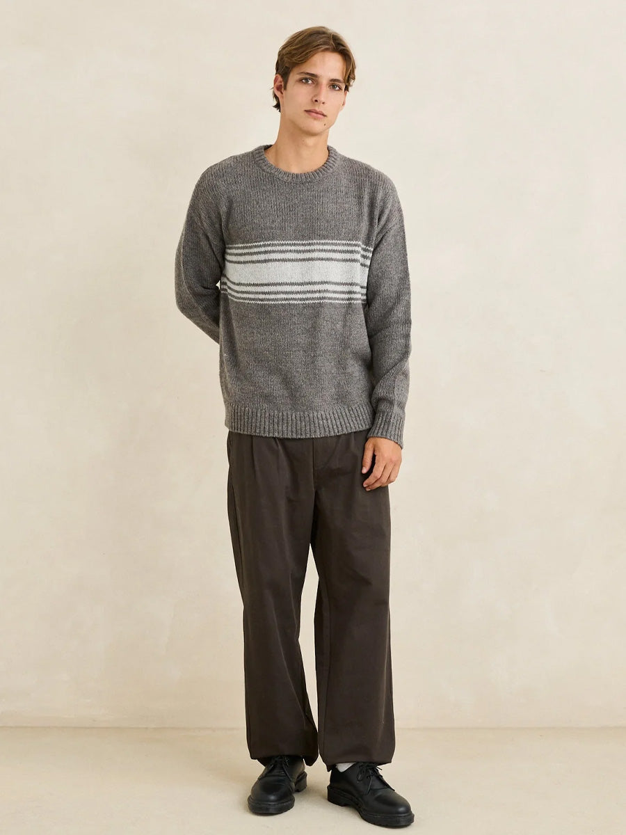 RHYTHM DOUBLE PLEAT TWILL TROUSER - VINTAGE BLACK PANTS RHYTHM