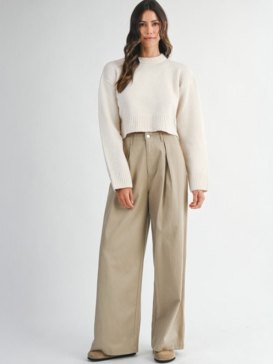TWILL TROUSER - LIGHT TAUPE PANT -