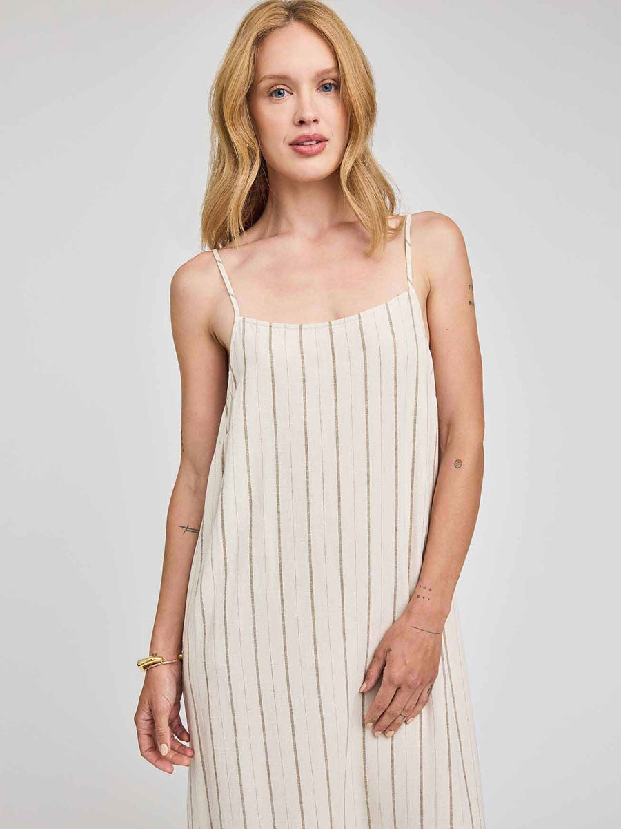 GENTLE FAWN TWYLA DRESS - LINEN STRIPE DRESSES GENTLE FAWN