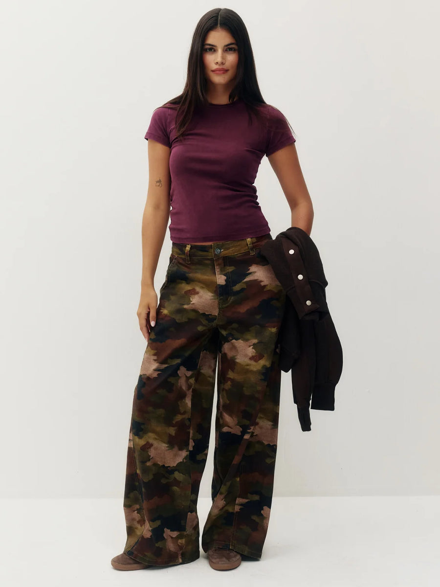KUWALLA LOW CURVE UTILITY PANT - CAMO PRINT