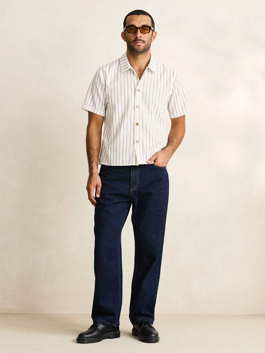 VACATION STRIPE CROP SHORT-SLEEVE SHIRT - MULTI SHIRTS -