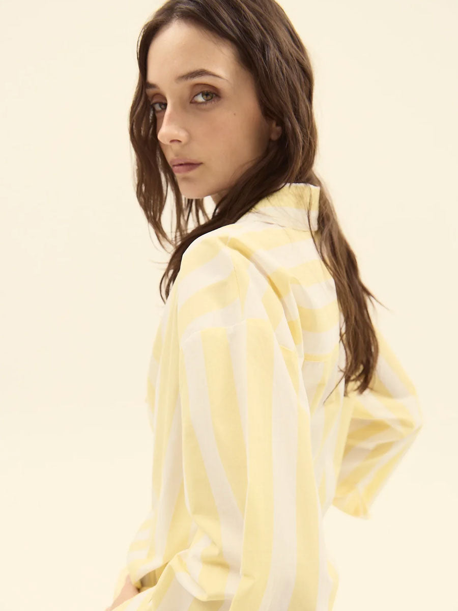 VINCENZO SHIRT - STRIPED YELLOW SHIRTS -