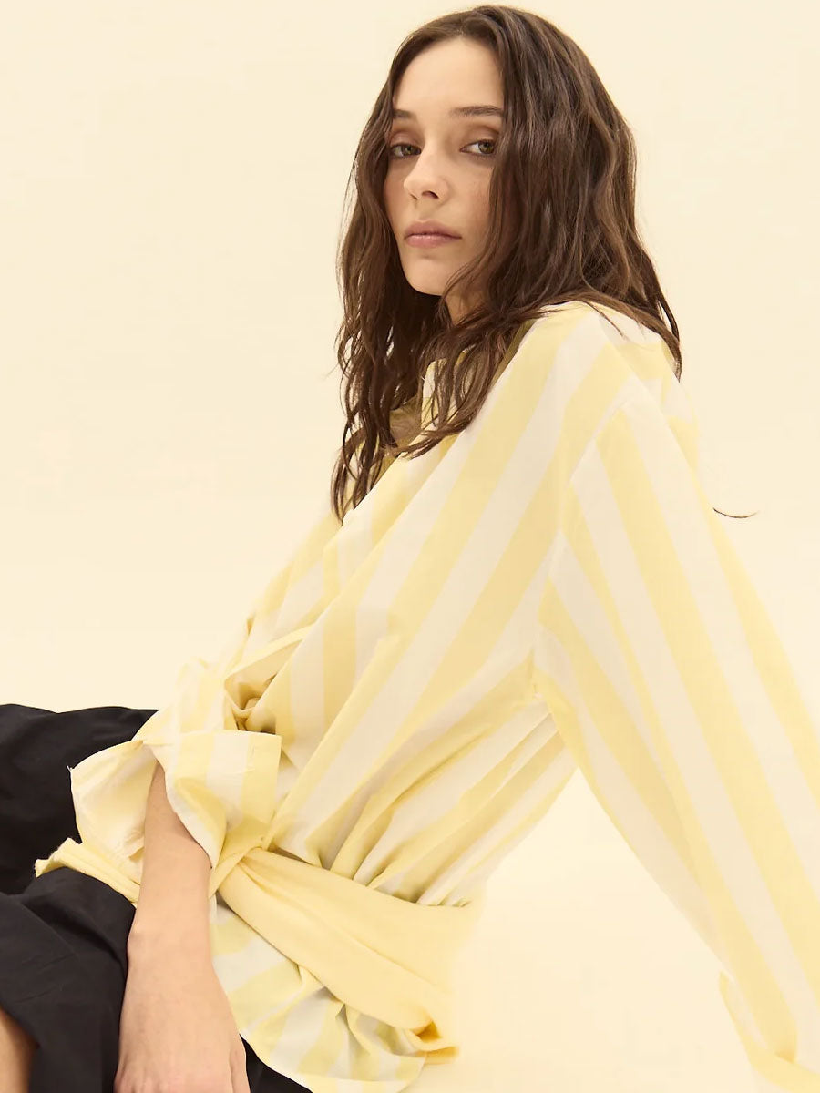 VINCENZO SHIRT - STRIPED YELLOW SHIRTS -