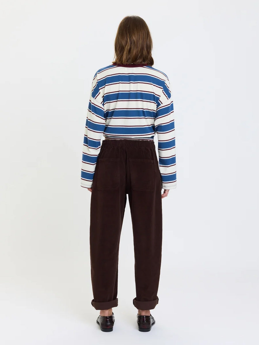 DAZE DRAWSTRING VILLA BARREL PANT - CHOCOLATE