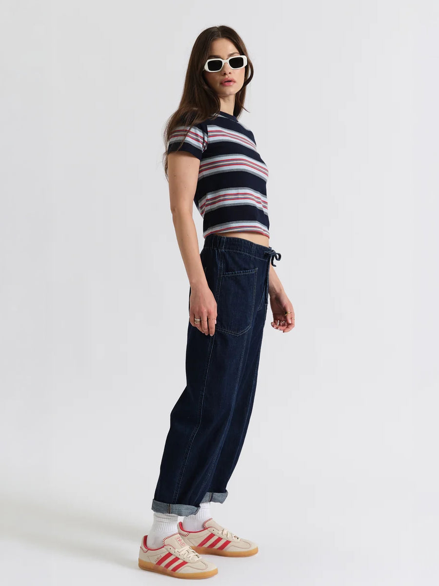 DAZE DRAWSTRING VILLA BARREL PANT - BLUE MOOD JEANS DAZE DENIM