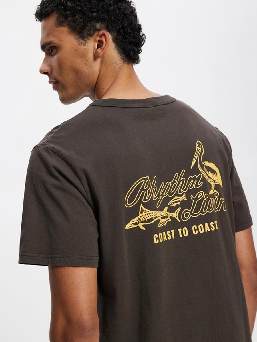 RHYTHM C2C VINTAGE SS T-SHIRT - VINTAGE BLACK SHIRT -