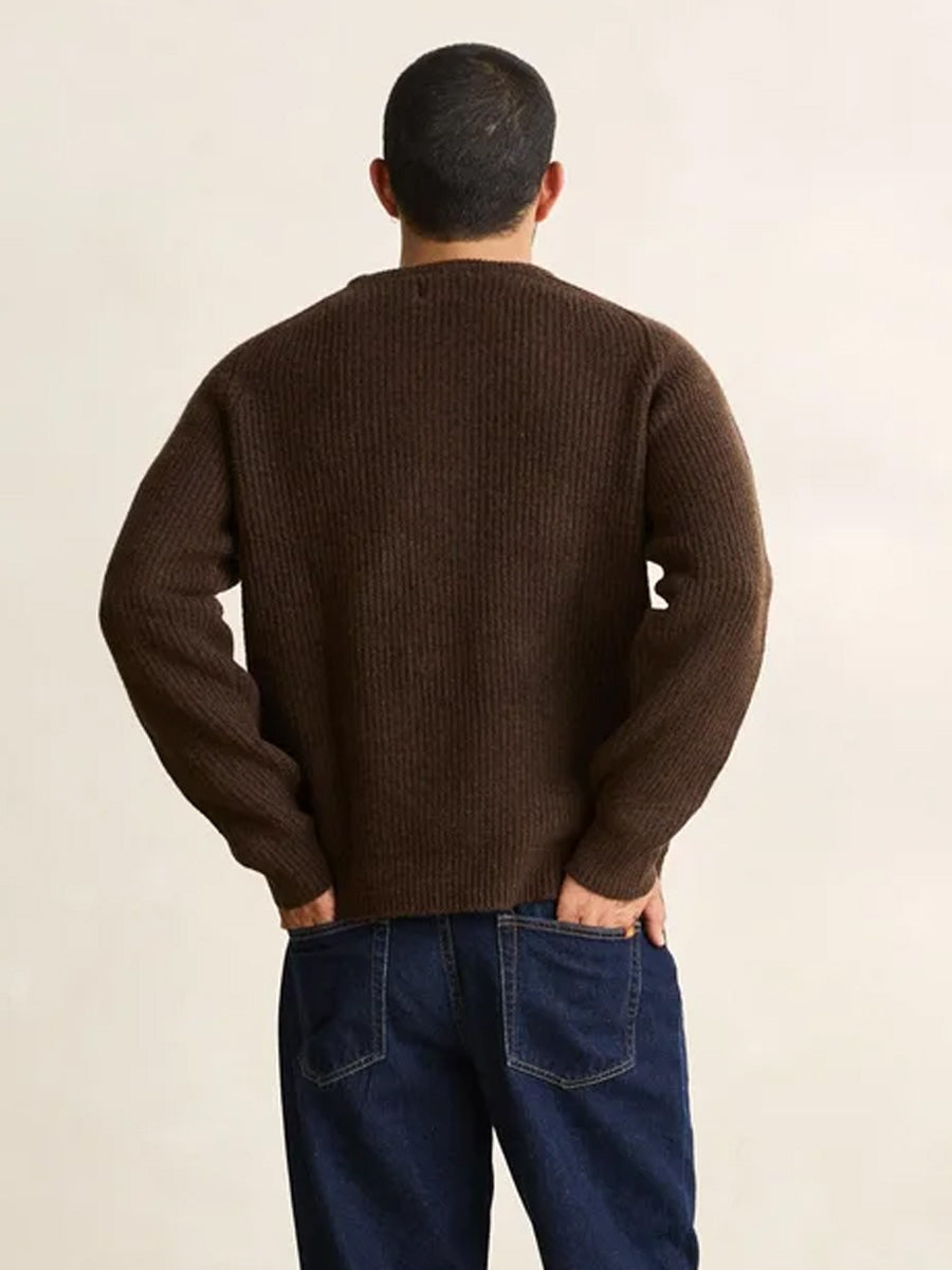 RHYTHM VINTAGE WAFFLE KNIT SWEATER - CHOCOLATE SWEATERS RHYTHM