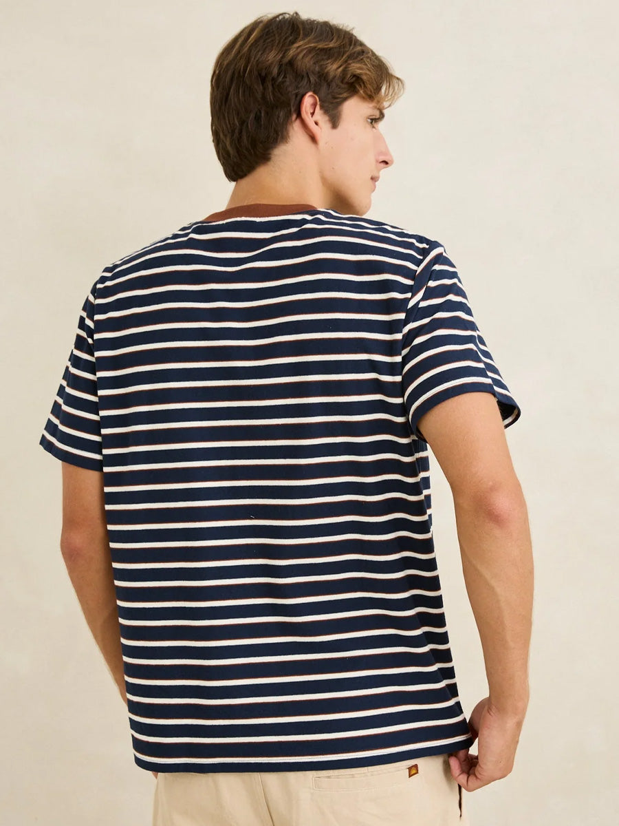 RHYTHM VINTAGE STRIPE SHORT-SLEEVE T-SHIRT - NAVY T-SHIRTS RHYTHM