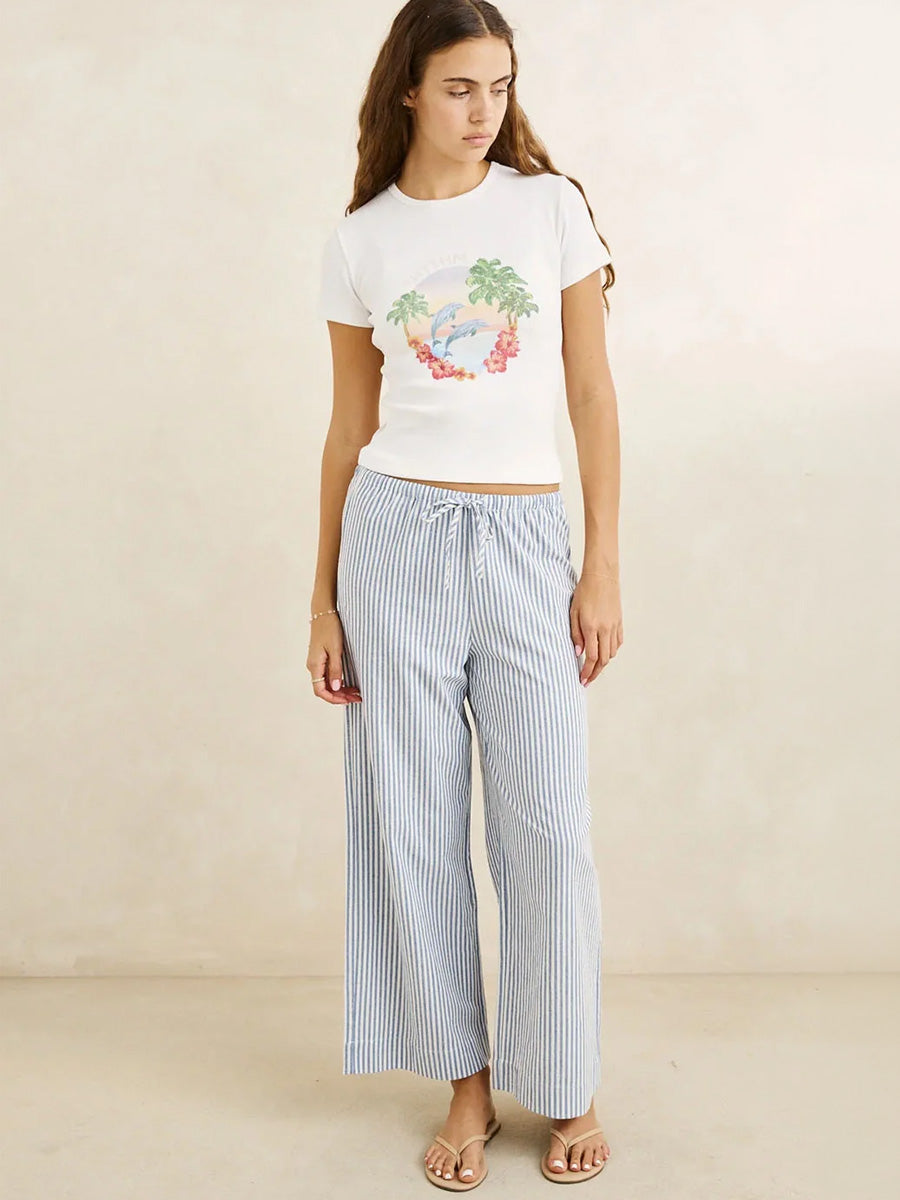 RHYTHM VISTA STRIPE WIDE LEG PANT - BLUE