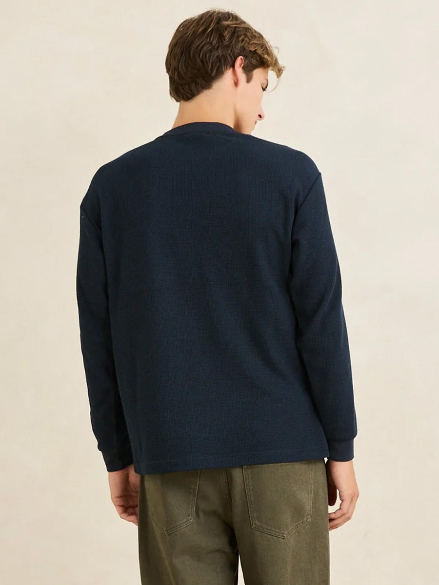 RHYTHM VINTAGE POCKET LONG-SLEEVE WAFFLE - MIDNIGHT T-SHIRTS RHYTHM