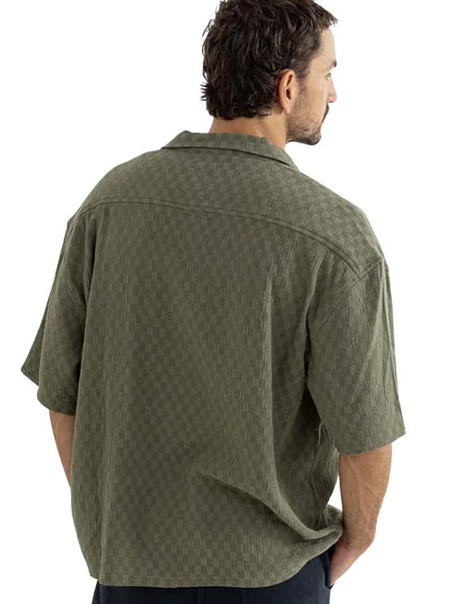 RHYTHM WASH CHECK RELAXED SHORT-SLEEVE SHIRT - GREEN